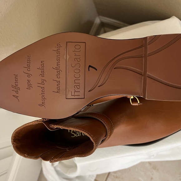 Franco Sarto Elese Womens Leather Ankle Boots brown Size 7M - Picture 3 of 10